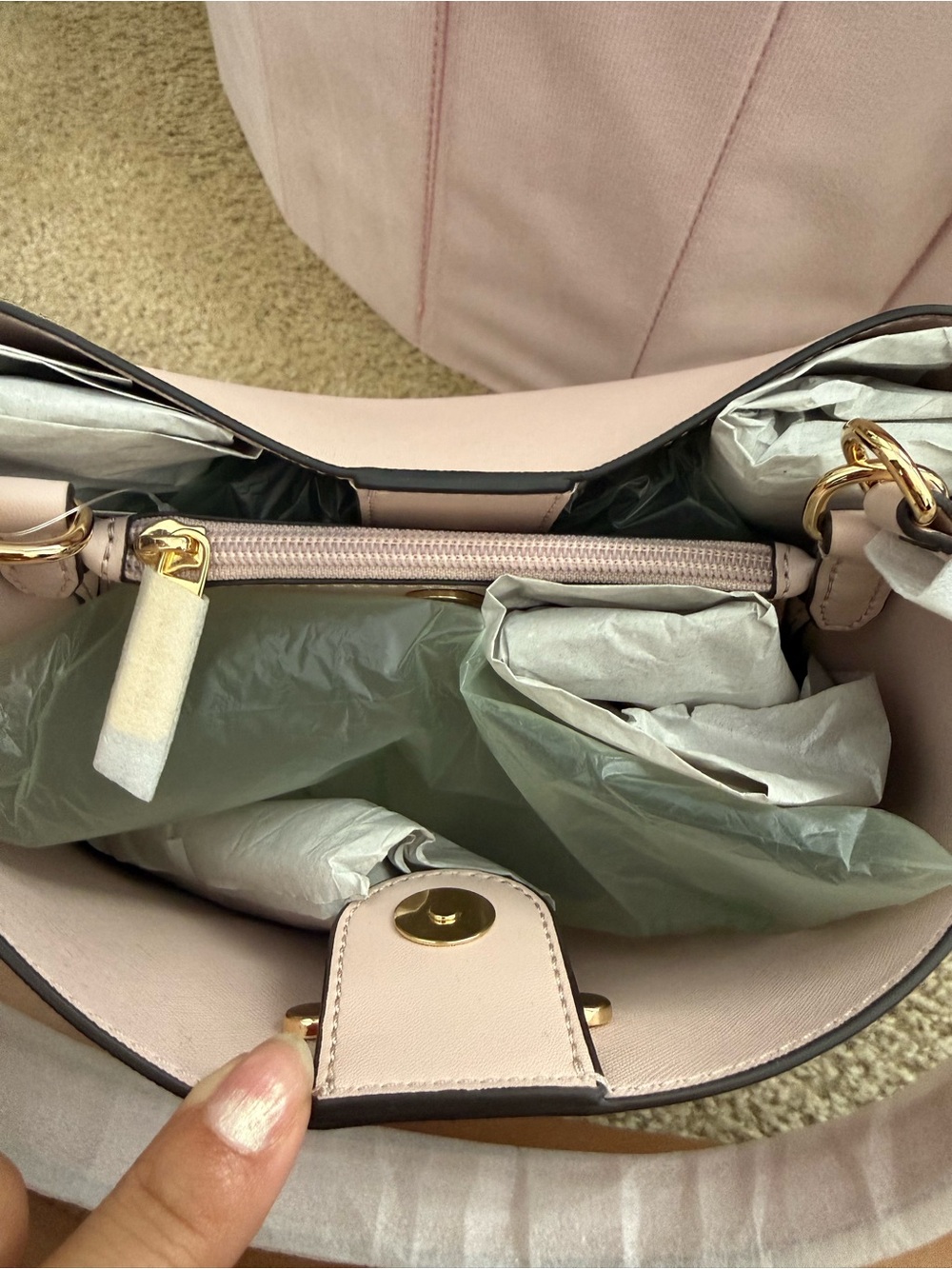 Michael Kors Blush Saffiano Leather Shoulder Bag - Picture 4 of 5